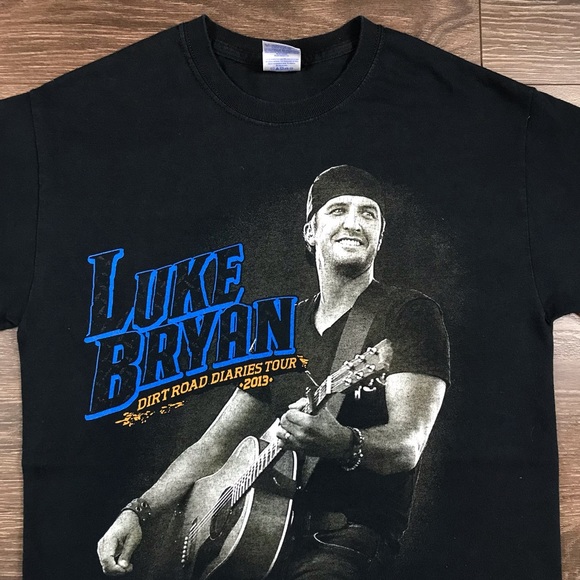 Gildan Luke Bryan Country Music Star Dirt Road Diaries Tour 2013 Concert T-Shirt - Picture 2 of 6